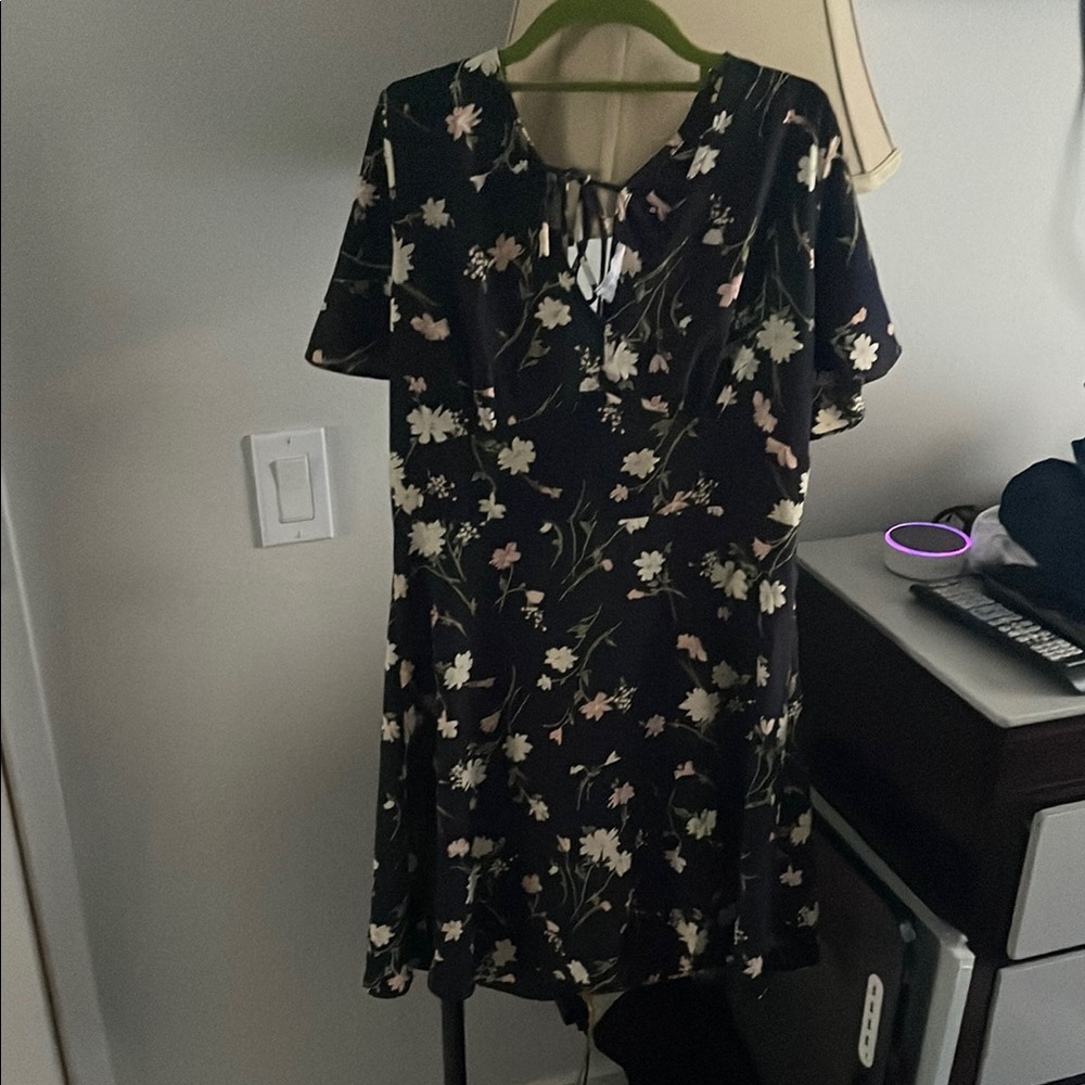 Floral Black Dress